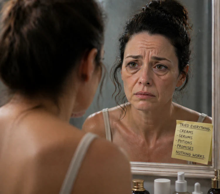Woman looking in the mirror