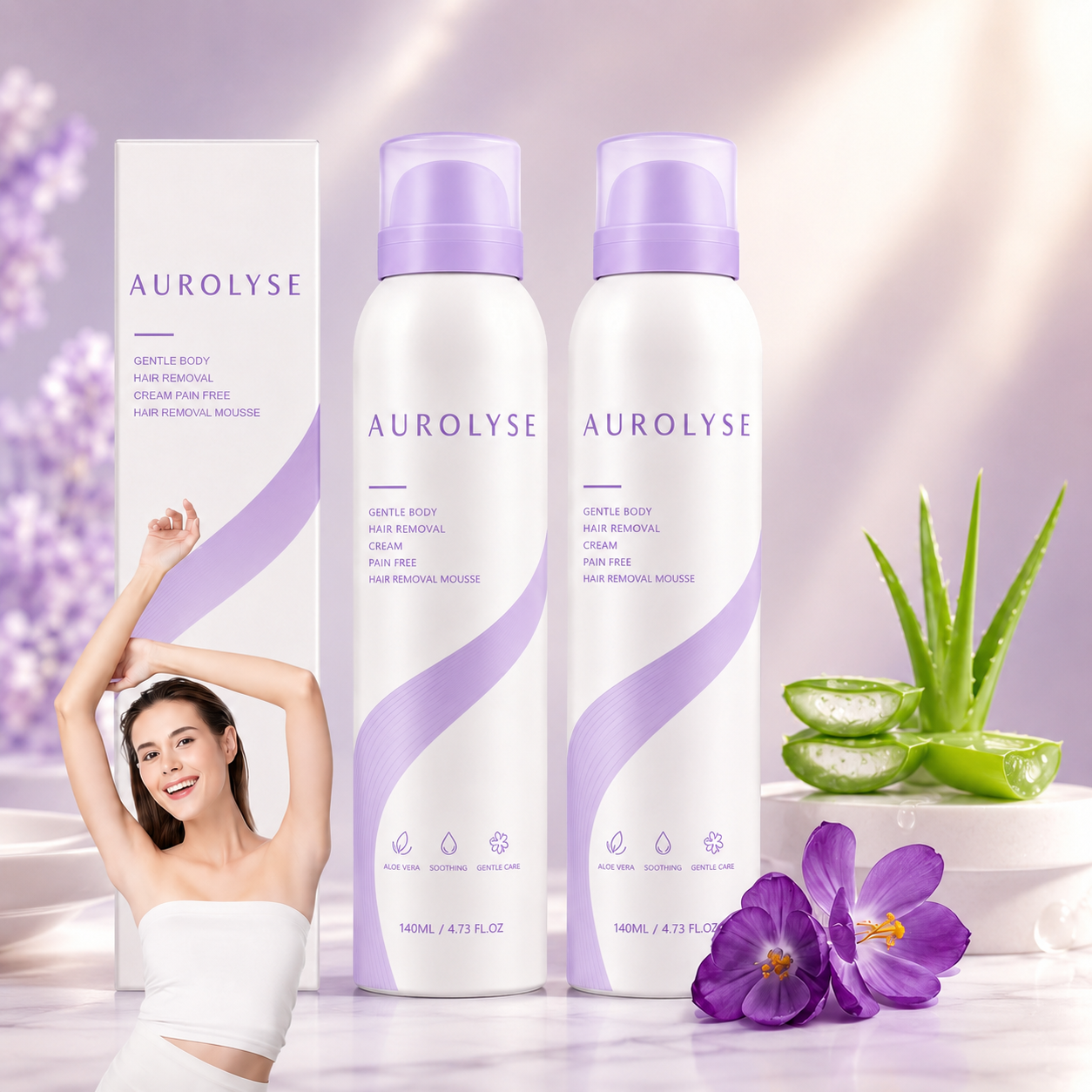 AUROLYSE™Gentle Hair Removal Cream – Smooth, Soft Skin for Body & Legs