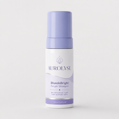 AUROLYSE™ BlondeBright Purple Shampoo - Non-Staining Purple Shampoo for Brassy Blonde Hair, Helps Neutralize Yellow & Orange Tones for a Brighter, Salon-Fresh Look - 4.2 fl oz