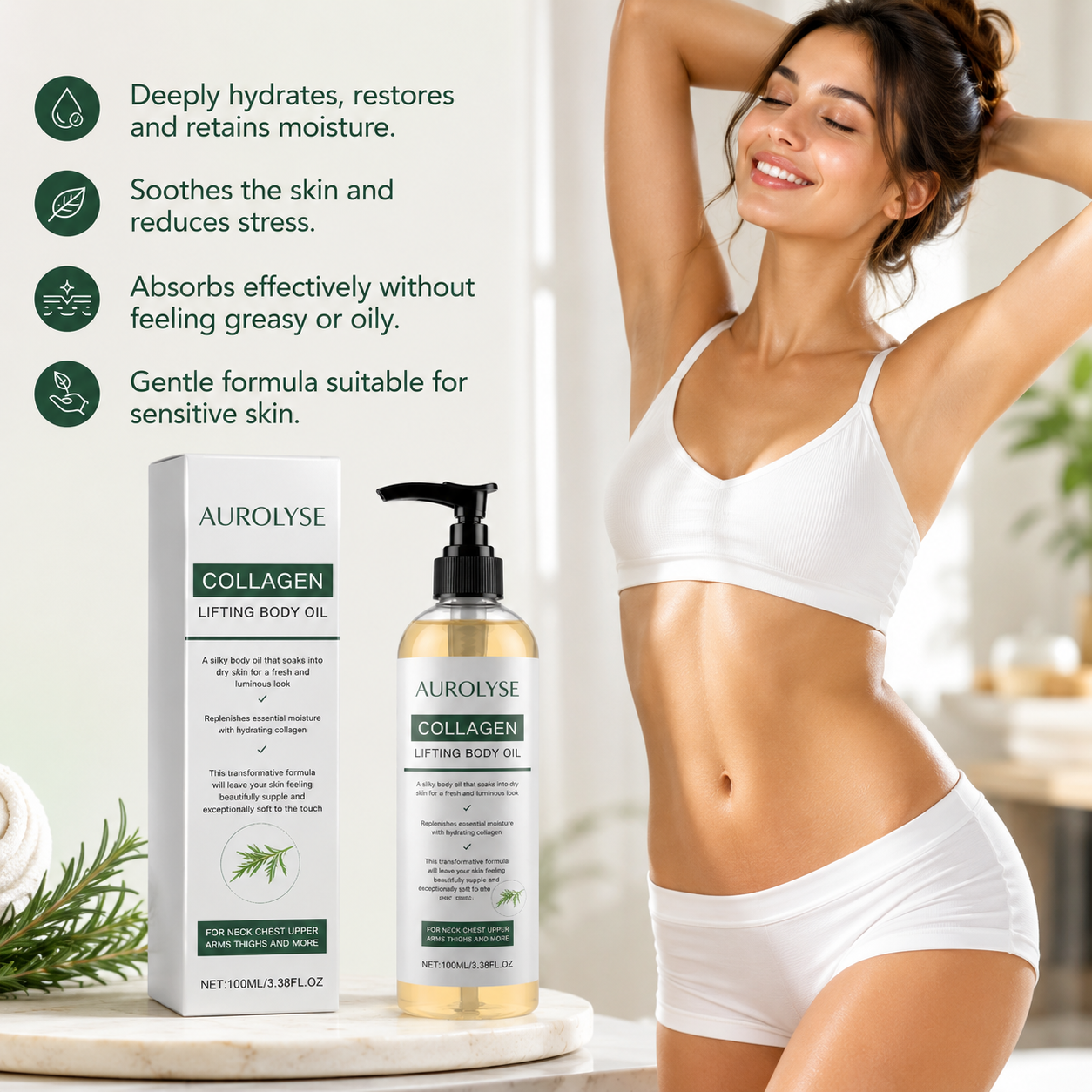 AUROLYSE™ Collagen Oil | Advanced Collagen Body Oil for Firmer, Smoother and More Youthful-Looking Skin