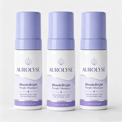 AUROLYSE™ BlondeBright Purple Shampoo - Non-Staining Purple Shampoo for Brassy Blonde Hair, Helps Neutralize Yellow & Orange Tones for a Brighter, Salon-Fresh Look - 4.2 fl oz