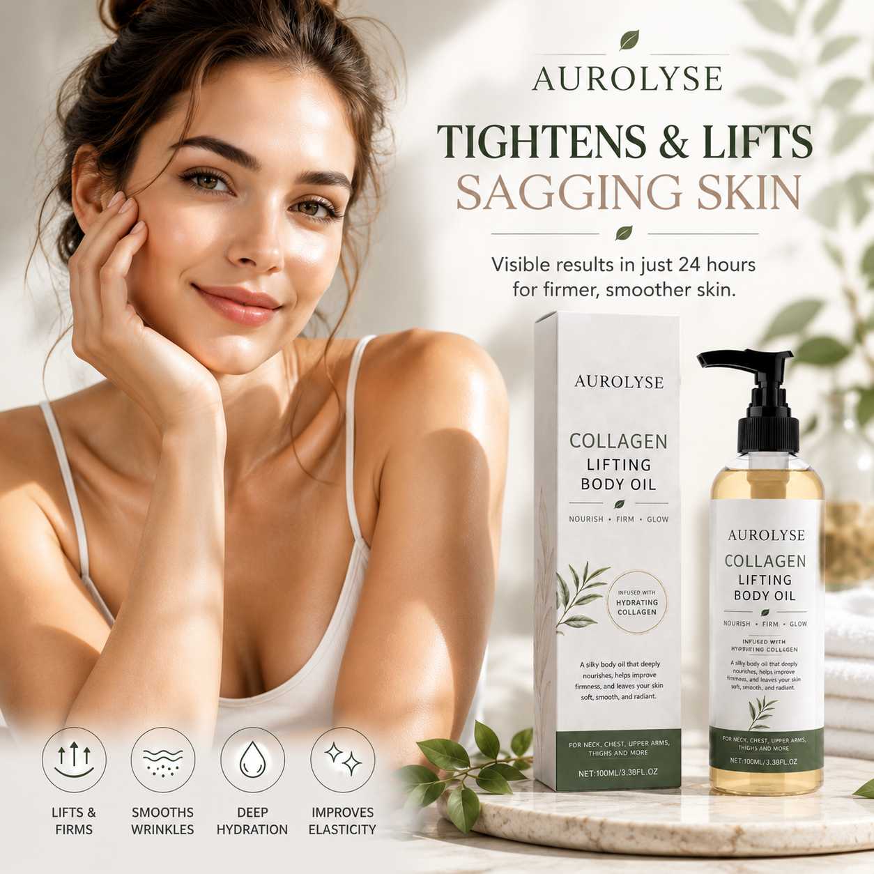 AUROLYSE™ Collagen Oil | Advanced Collagen Body Oil for Firmer, Smoother and More Youthful-Looking Skin
