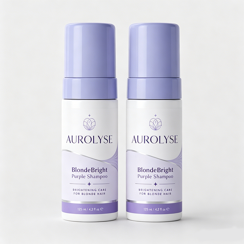 AUROLYSE™ BlondeBright Purple Shampoo - Non-Staining Purple Shampoo for Brassy Blonde Hair, Helps Neutralize Yellow & Orange Tones for a Brighter, Salon-Fresh Look - 4.2 fl oz
