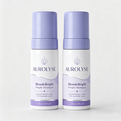 AUROLYSE™ BlondeBright Purple Shampoo - Non-Staining Purple Shampoo for Brassy Blonde Hair, Helps Neutralize Yellow & Orange Tones for a Brighter, Salon-Fresh Look - 4.2 fl oz